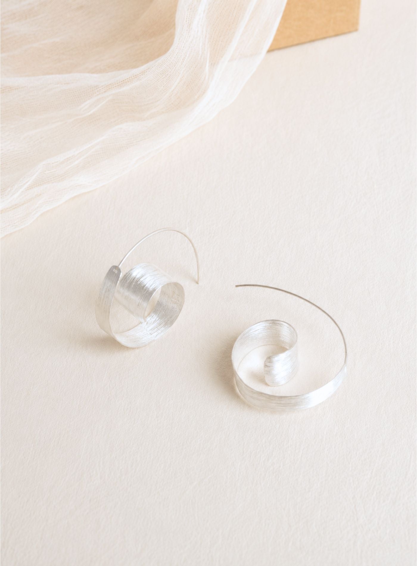 Artisav Handmade Silver Spiral Hoop Earrings for Women