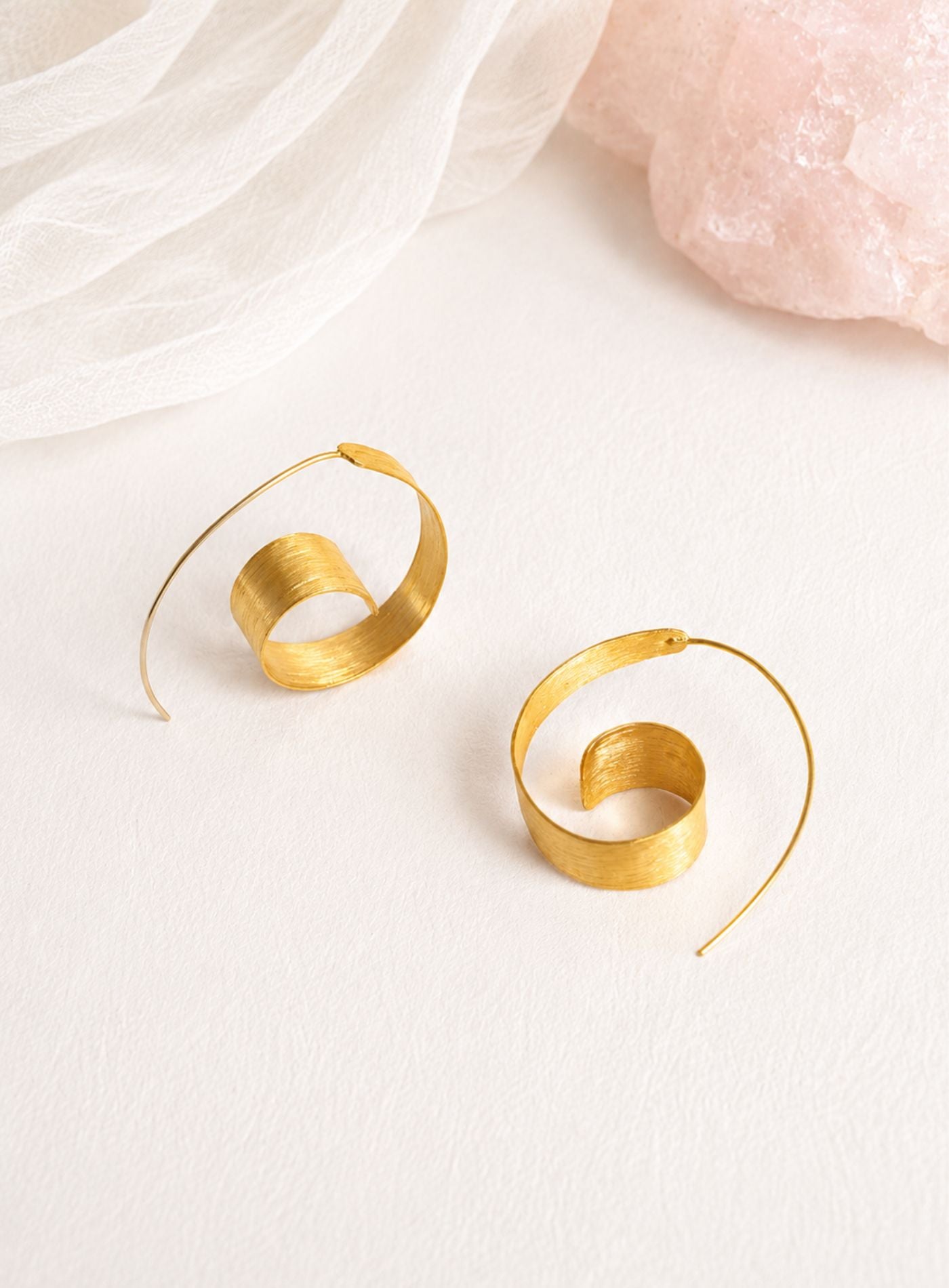 Artisav Gold Plated Silver Spiral Earrings for Women