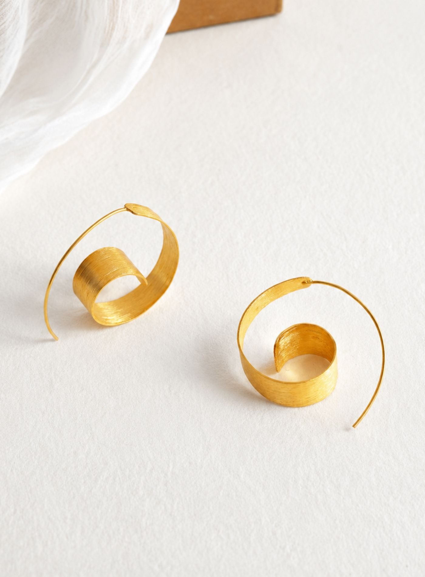 Artisav Gold Plated Silver Spiral Earrings for Women