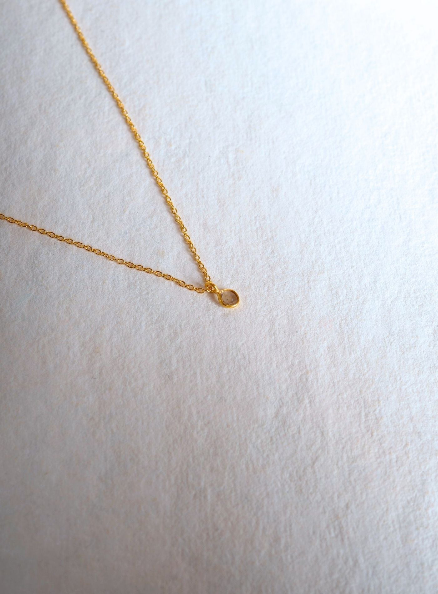 Sterling Silver 925 gold-plated diamond necklace featuring a delicate natural diamond pendant on a fine chain.