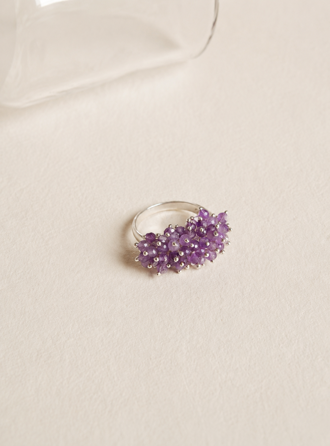 Amethyst Bloom Silver Ring by Artisav