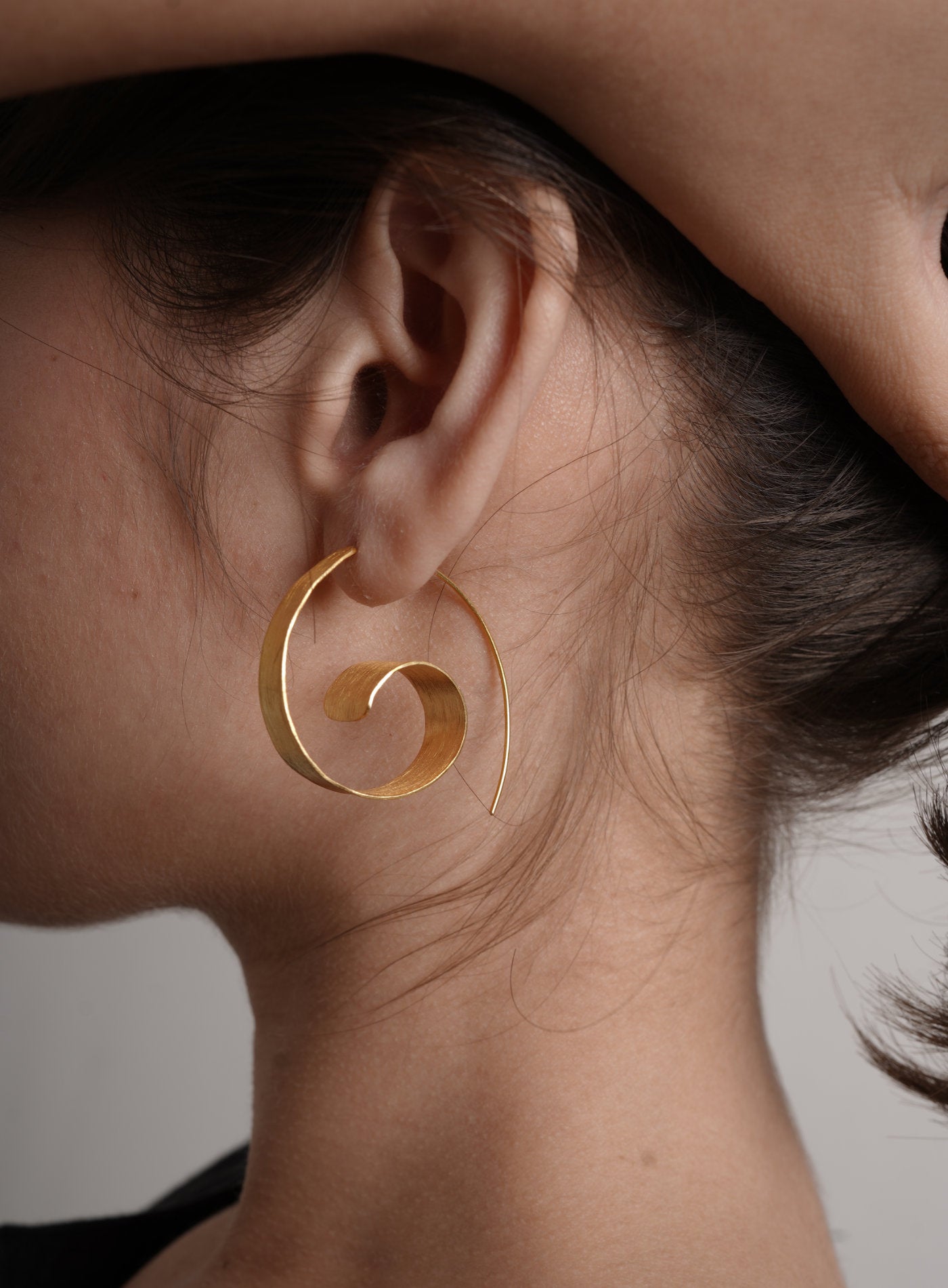 Artisav Gold Plated Silver Spiral Earrings for Women