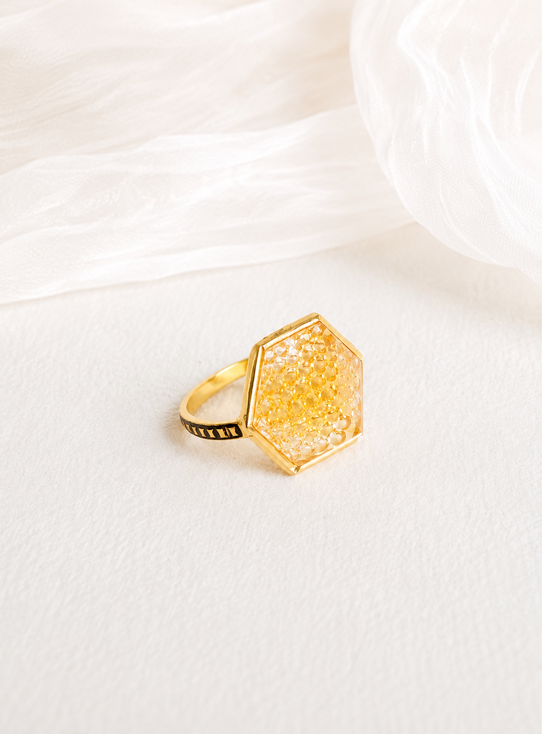 Artisav K22 Infinity Cut Citrine Carving Ring