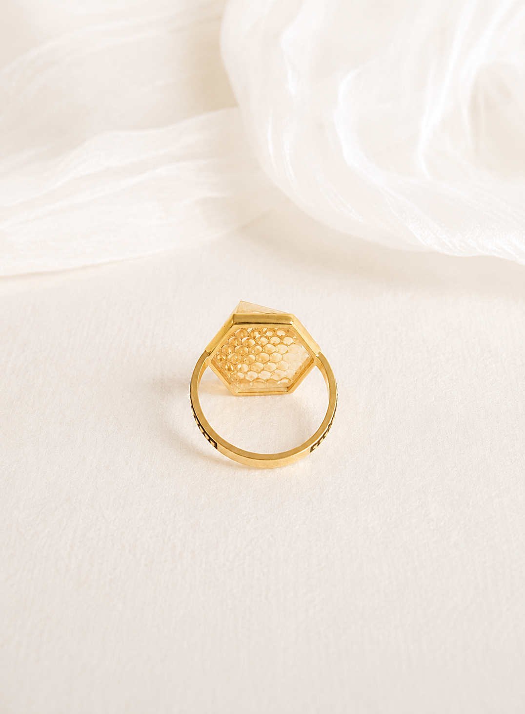 Artisav K22 Infinity Cut Citrine Carving Ring