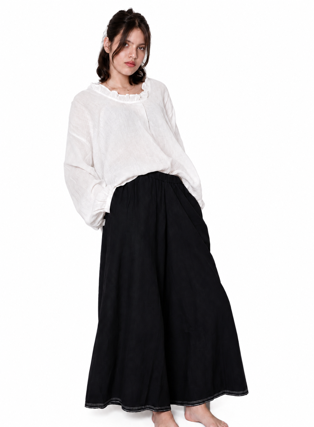 Artisav Rio White Handwoven Linen Blouse for Women
