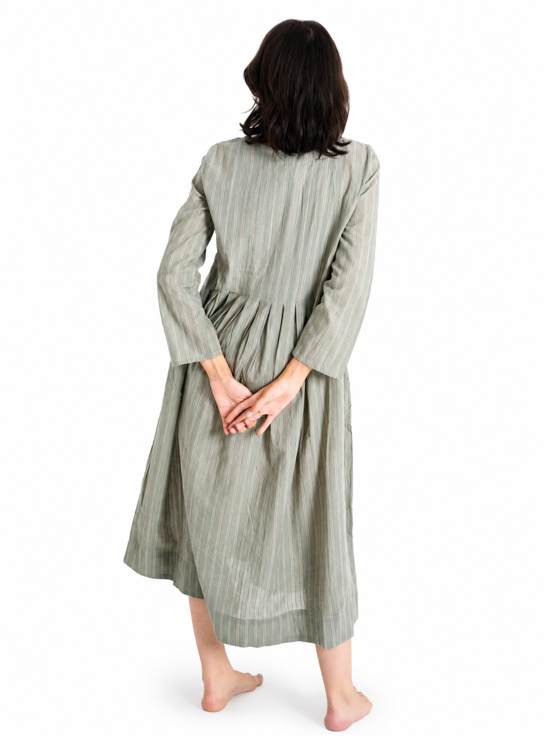 Artisav Dipa Handwoven Cotton Pleated Maxi Dress for Women