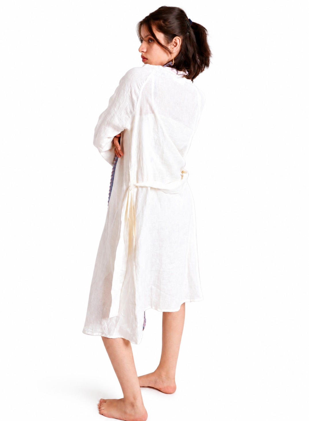 Artisav Haori Slash Handwoven Linen & Jamdani Jacket for Women