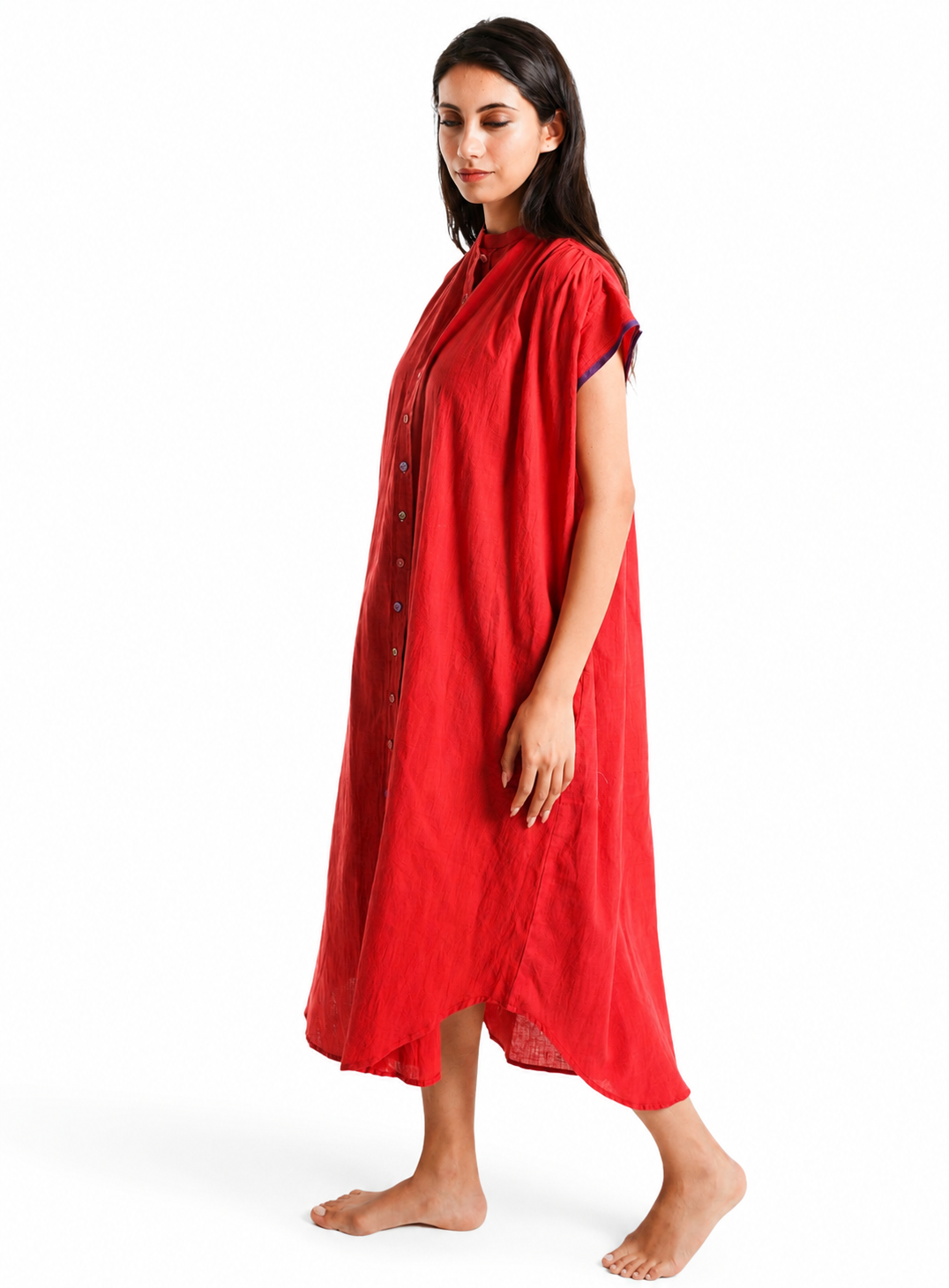 Artisav Mathilde Handwoven Cotton Midi Dress for Women