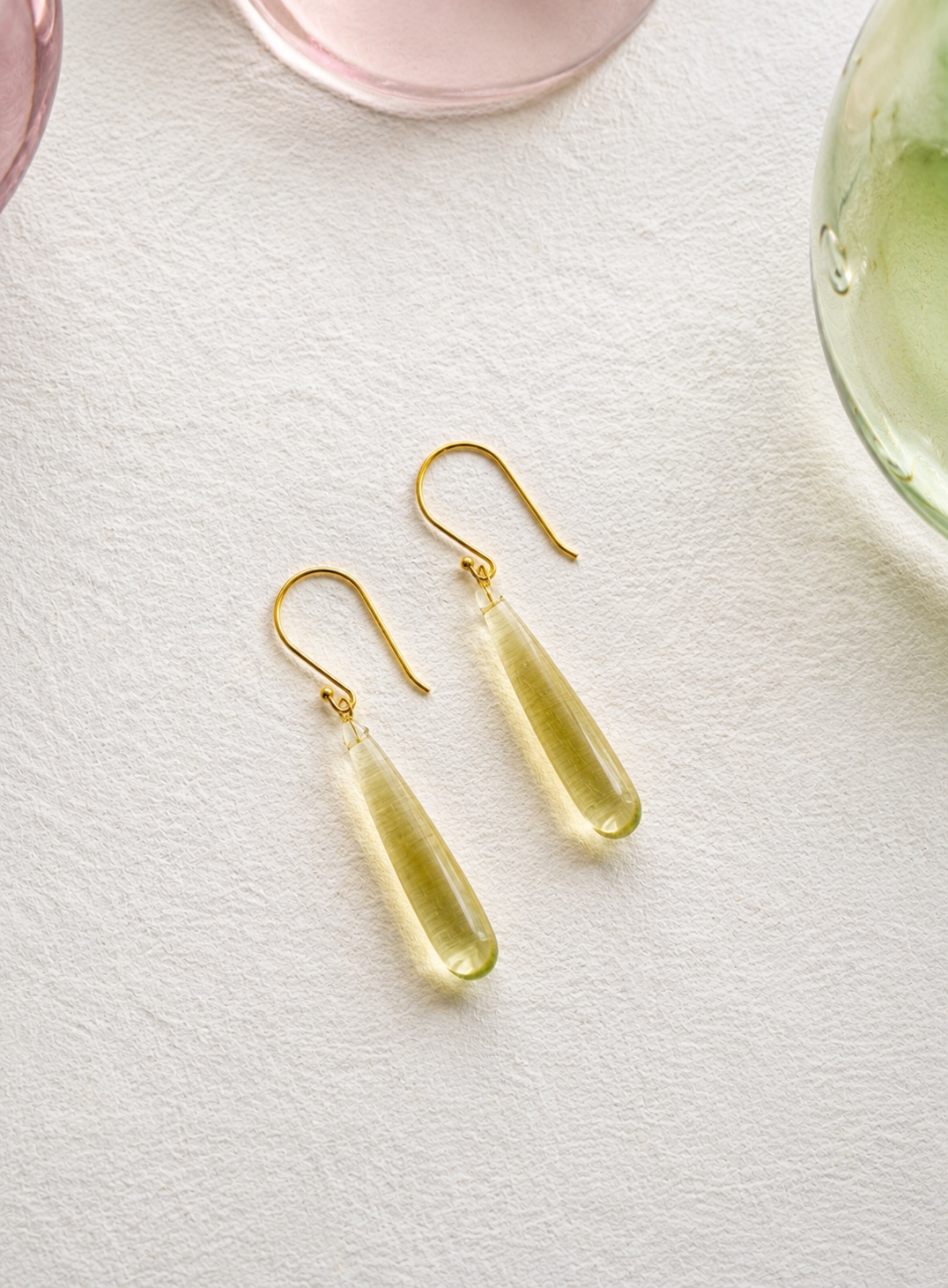 K18 Gold Lemon Quartz Drop Earrings By Artisav