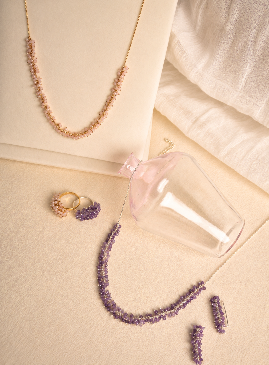 Silver 925 Amethyst Beaded Necklace