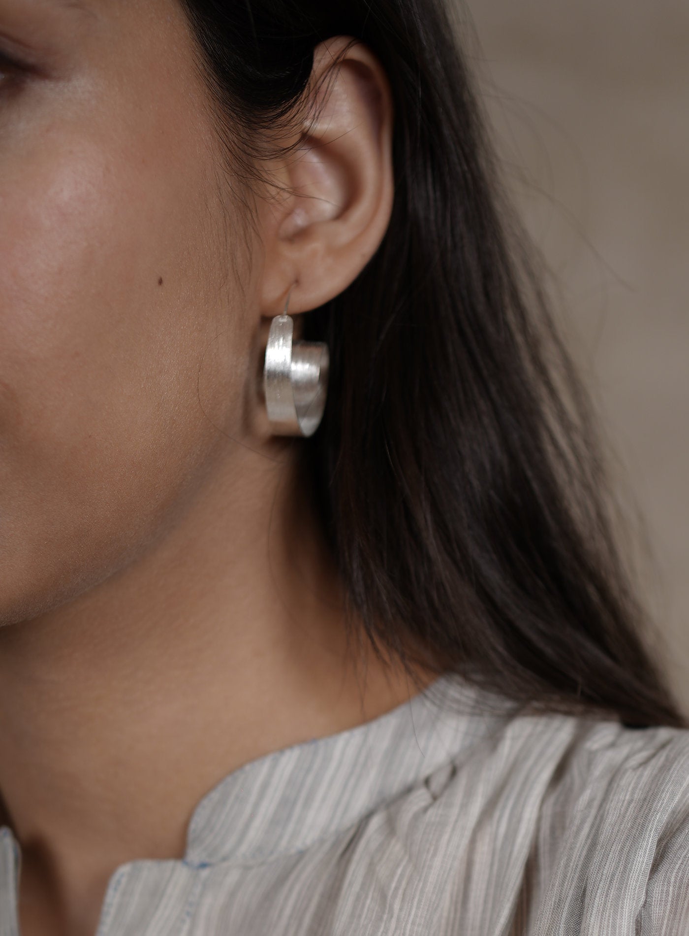 Artisav Handmade Silver Spiral Hoop Earrings for Women