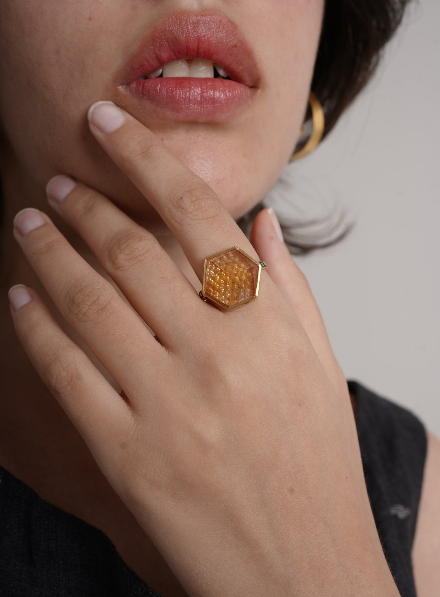 Artisav K22 Citrine Carving Ring