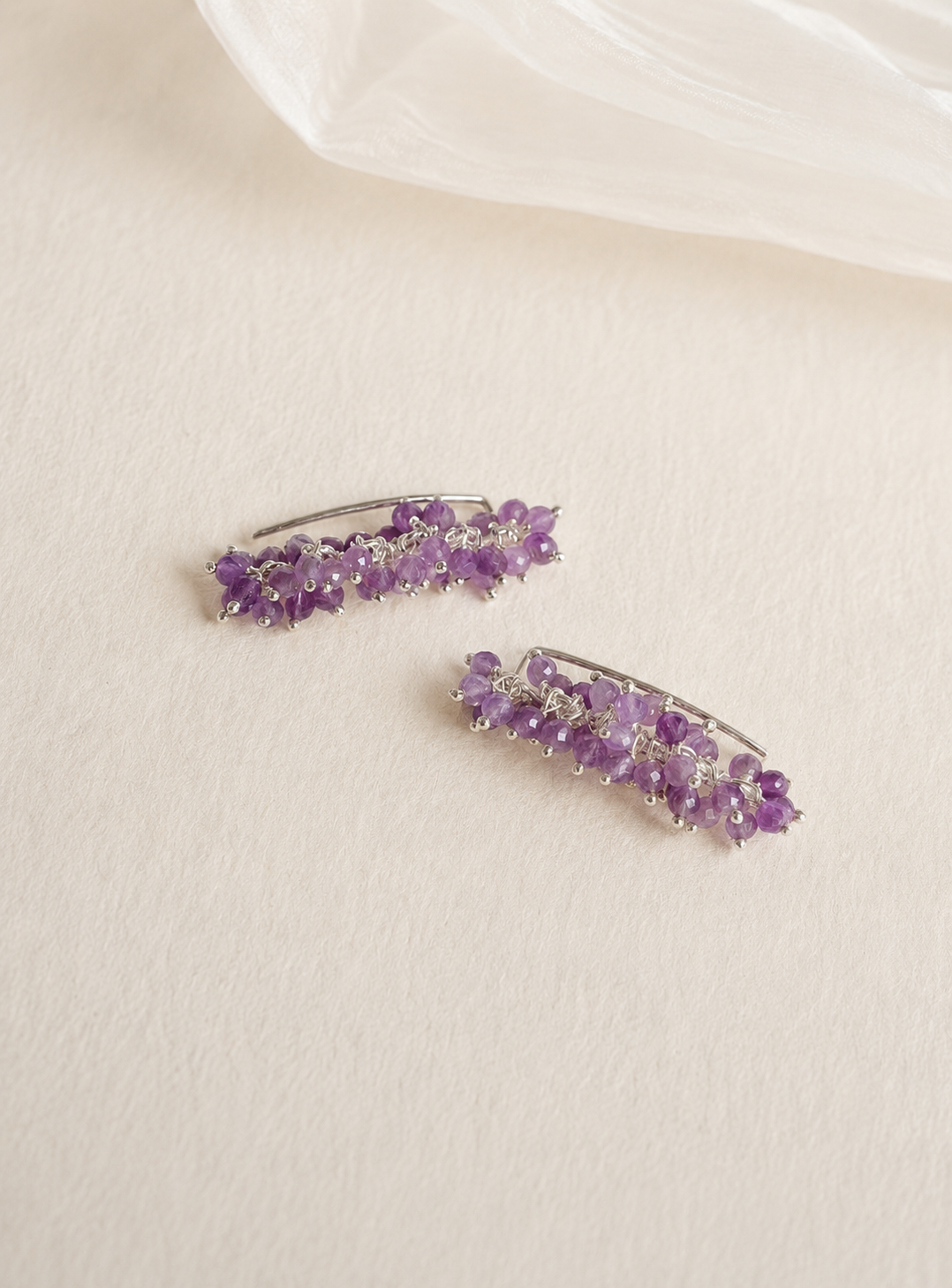 925 Sterling Silver Amethyst Gemstone Earrings