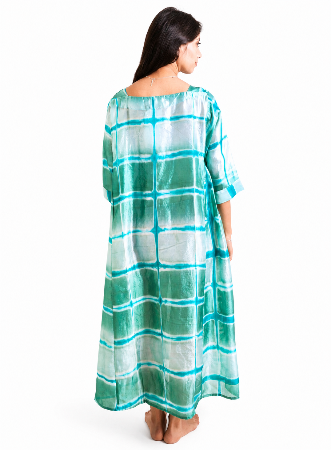 Artisav Kaoru Pure Silk Clamp Dye A Line Midi Dress for Women
