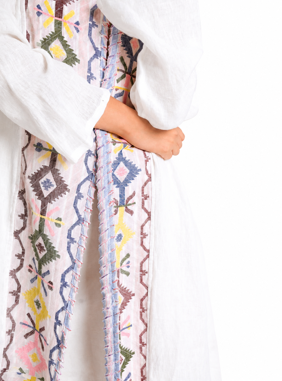 Artisav Haori Slash Handwoven Linen & Jamdani Jacket for Women