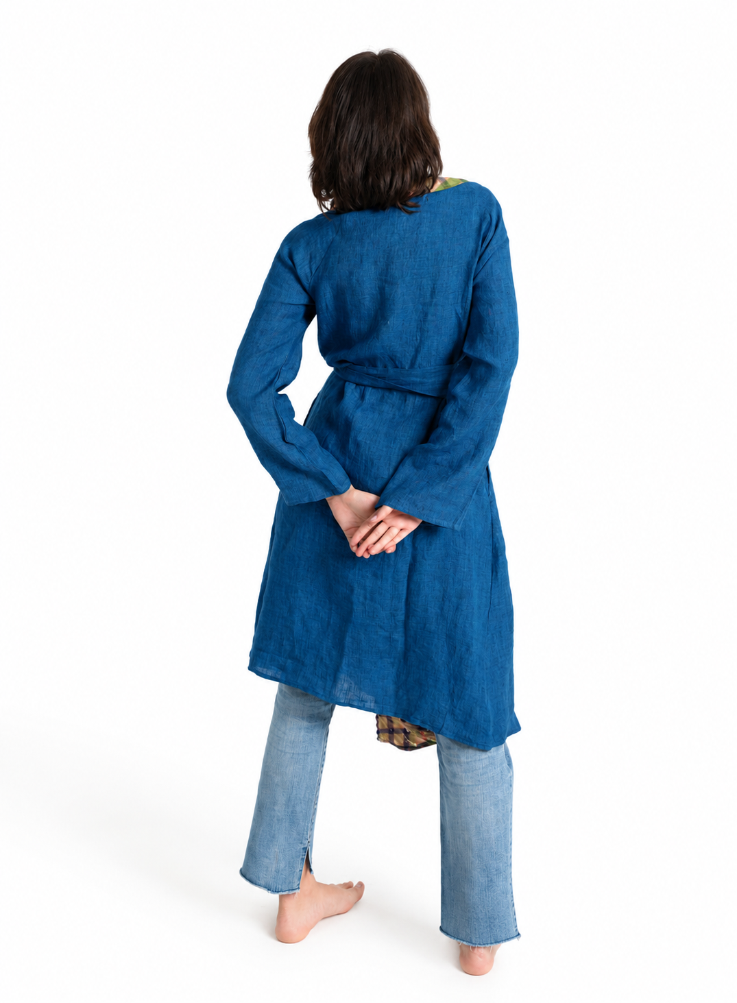 Artisav Haori Slash Handwoven Linen & Jamdani Jacket for Women