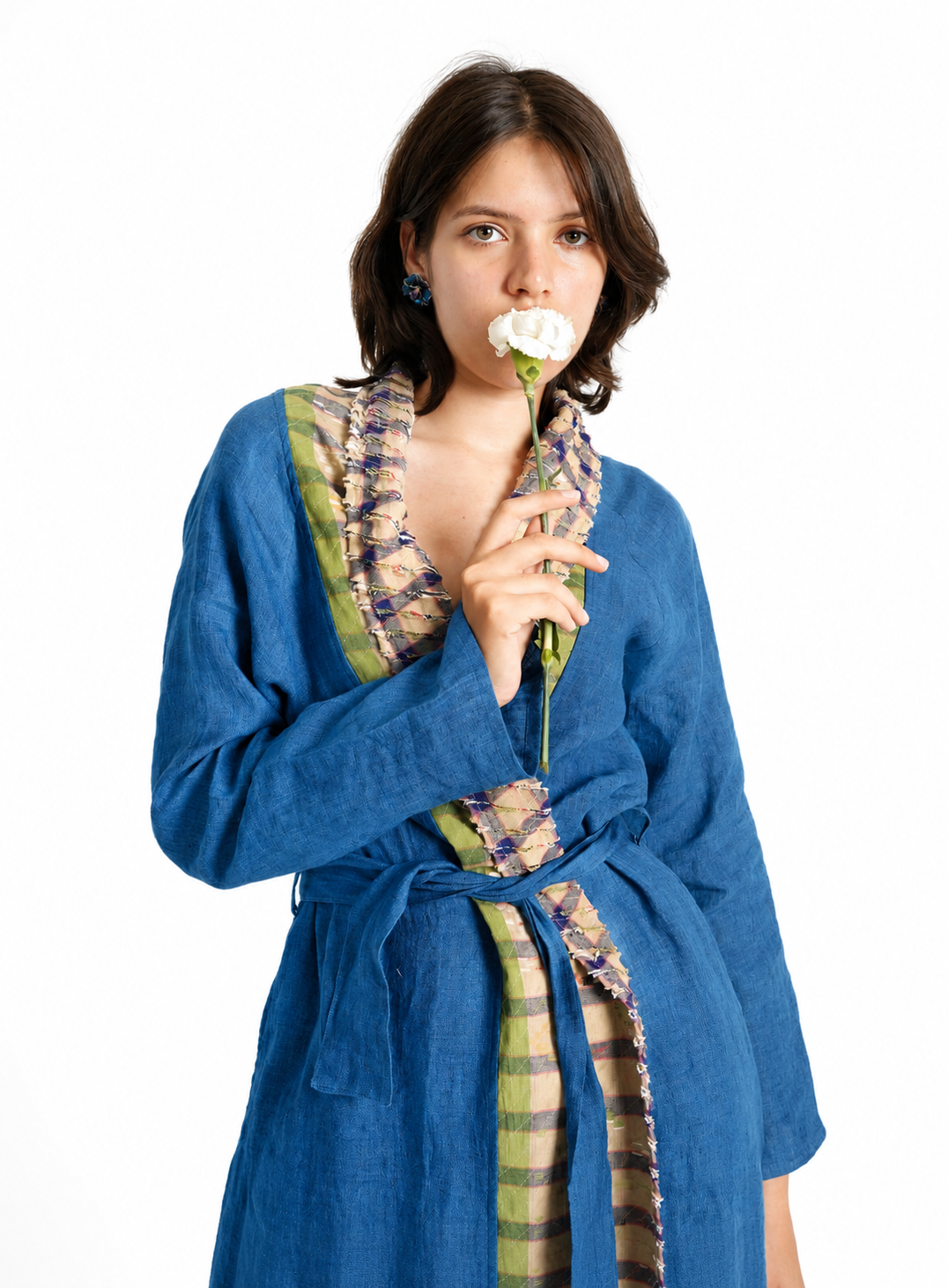 Artisav Haori Slash Handwoven Linen & Jamdani Jacket for Women