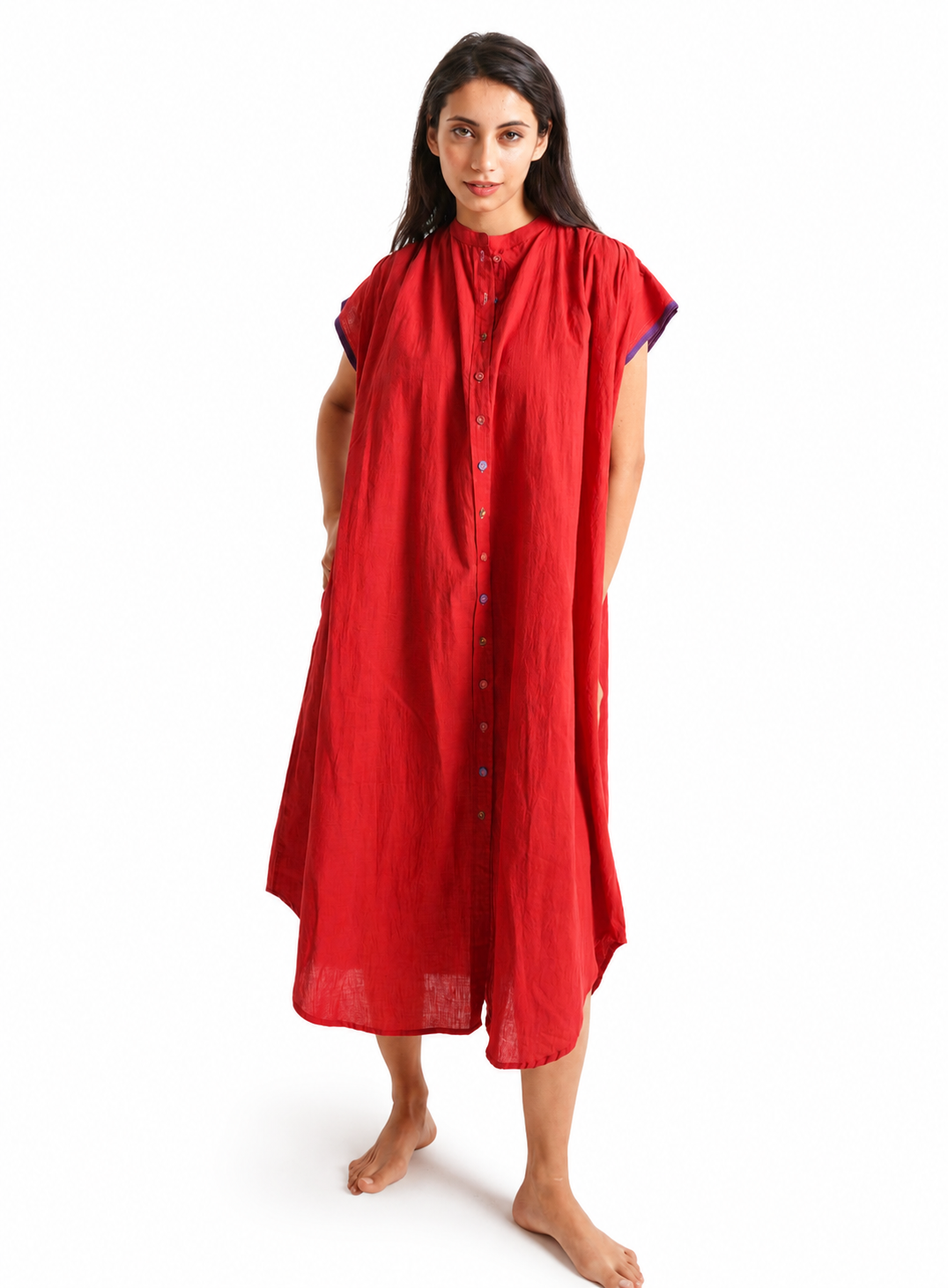 Artisav Mathilde Handwoven Cotton Midi Dress for Women