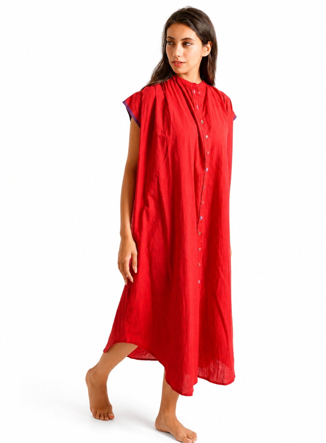 Artisav Mathilde Handwoven Cotton Midi Dress for Women