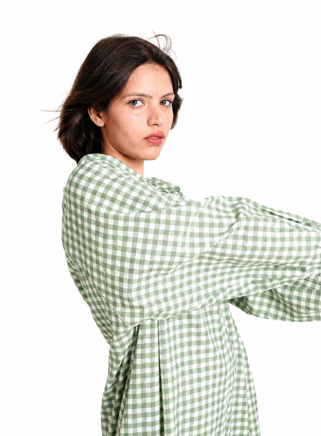 Artisav Handwoven Cotton Long Dress for Women Mint Green