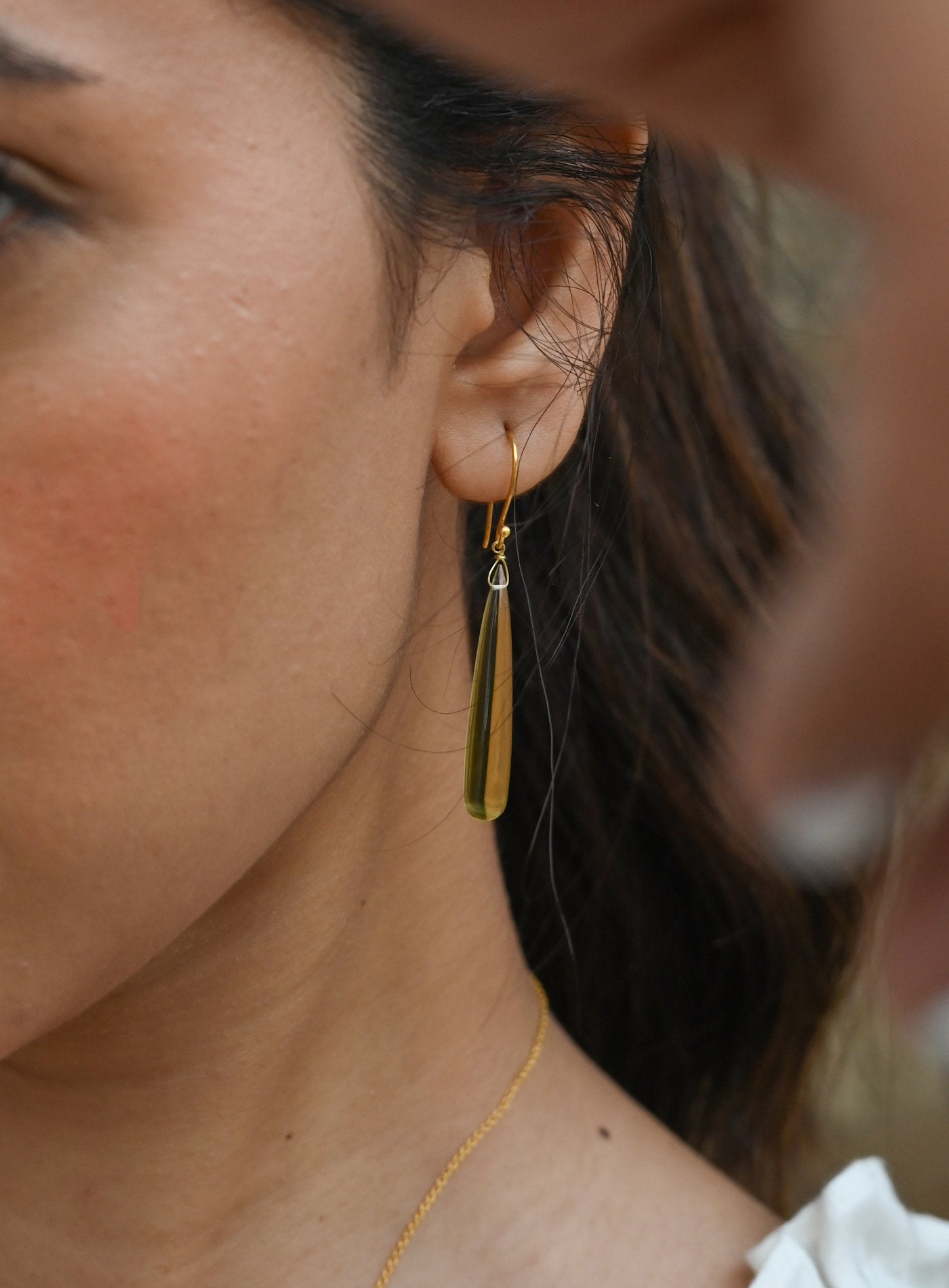 K18 Gold Lemon Quartz Drop Earring