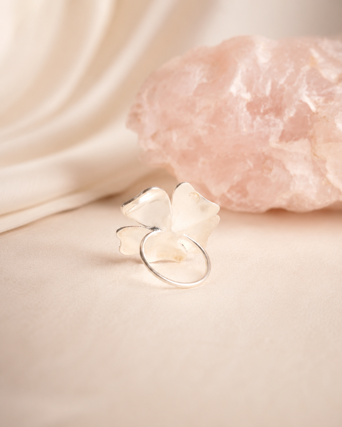 Artisav Handcrafted Blue Floral Statement Ring
