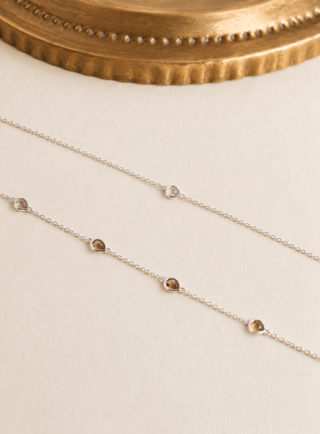 Sliced Diamond Necklace in Silver Gold Plated