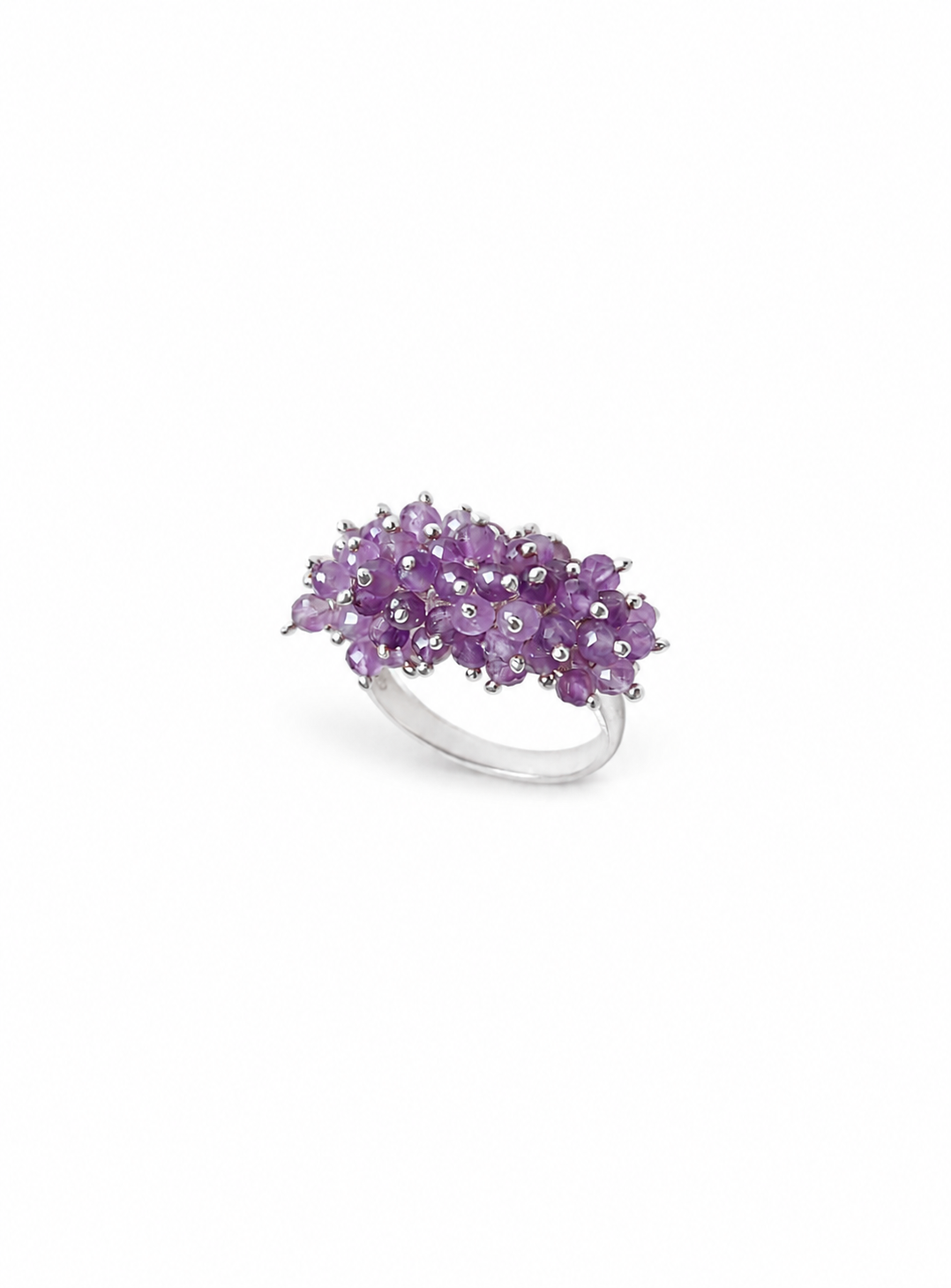 Amethyst Bloom Silver Ring by Artisav